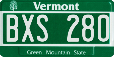 VT license plate BXS280