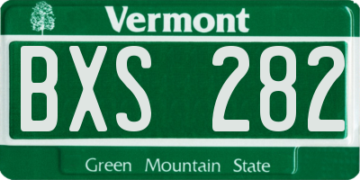 VT license plate BXS282