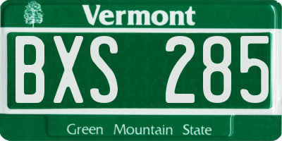 VT license plate BXS285