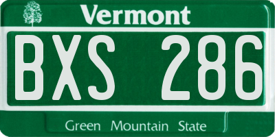 VT license plate BXS286