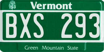 VT license plate BXS293