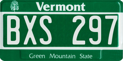 VT license plate BXS297