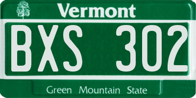 VT license plate BXS302