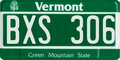 VT license plate BXS306