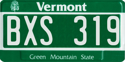 VT license plate BXS319