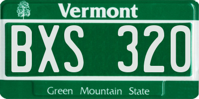 VT license plate BXS320