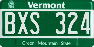 VT license plate BXS324