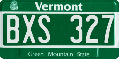 VT license plate BXS327