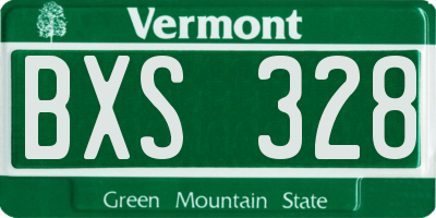 VT license plate BXS328