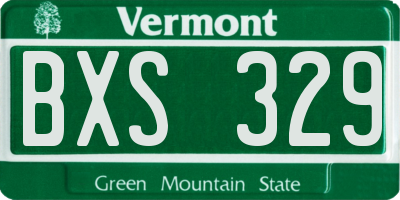 VT license plate BXS329