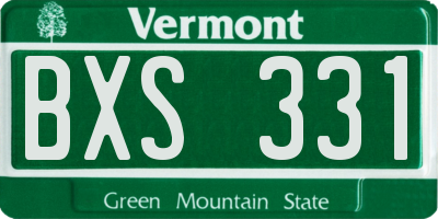 VT license plate BXS331