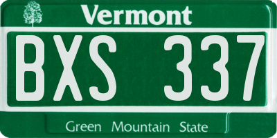 VT license plate BXS337