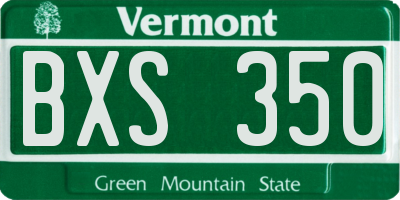 VT license plate BXS350