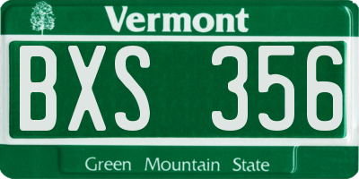 VT license plate BXS356