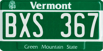 VT license plate BXS367