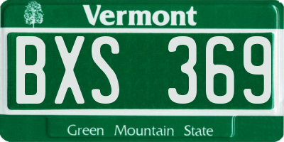 VT license plate BXS369