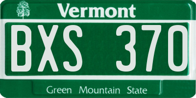 VT license plate BXS370