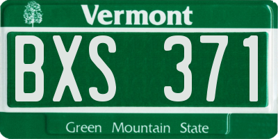VT license plate BXS371