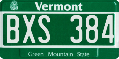 VT license plate BXS384