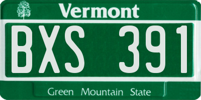 VT license plate BXS391