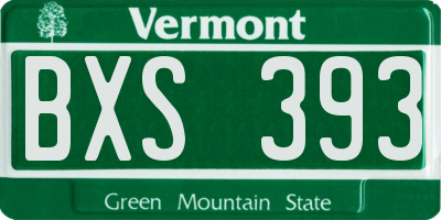 VT license plate BXS393