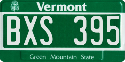 VT license plate BXS395