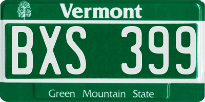 VT license plate BXS399