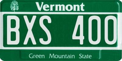 VT license plate BXS400