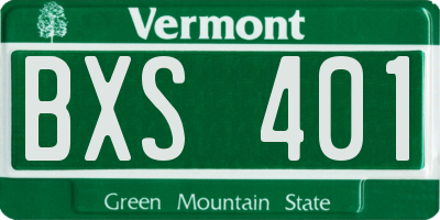 VT license plate BXS401