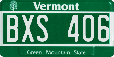 VT license plate BXS406