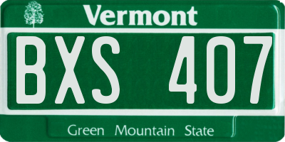 VT license plate BXS407