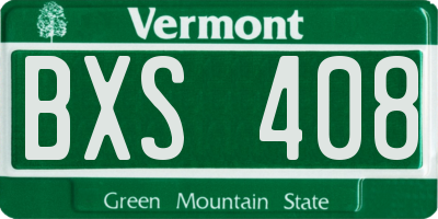 VT license plate BXS408