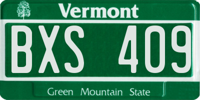 VT license plate BXS409
