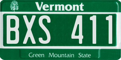 VT license plate BXS411