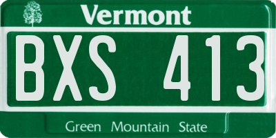 VT license plate BXS413