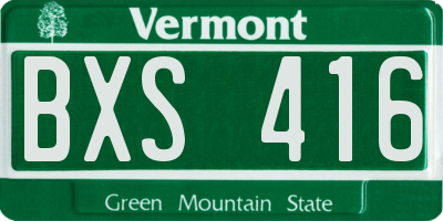 VT license plate BXS416