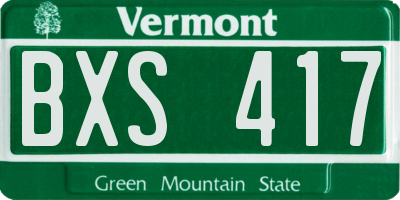 VT license plate BXS417