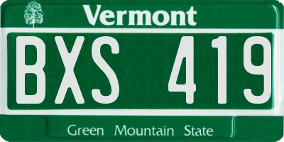 VT license plate BXS419