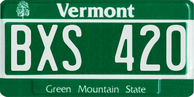 VT license plate BXS420