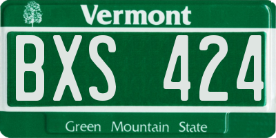 VT license plate BXS424