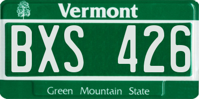 VT license plate BXS426