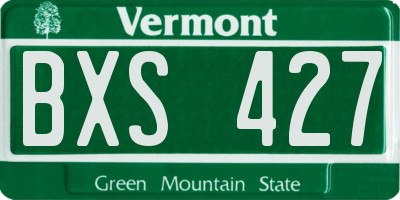 VT license plate BXS427