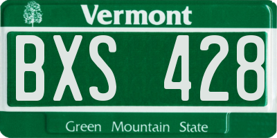VT license plate BXS428