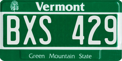 VT license plate BXS429