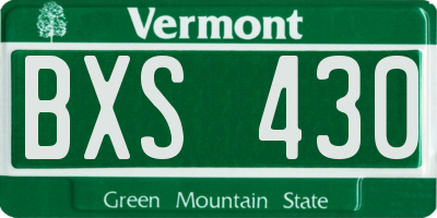 VT license plate BXS430
