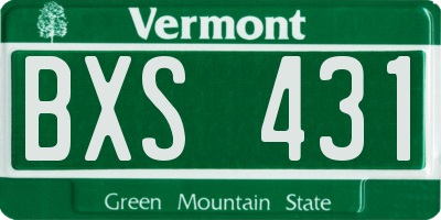 VT license plate BXS431