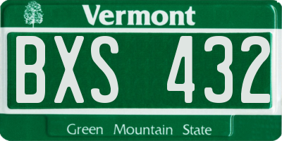 VT license plate BXS432