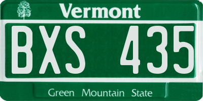 VT license plate BXS435