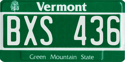 VT license plate BXS436