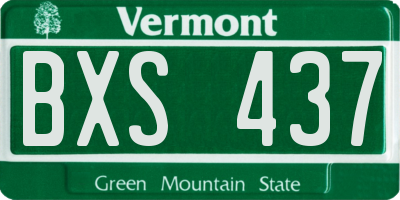 VT license plate BXS437